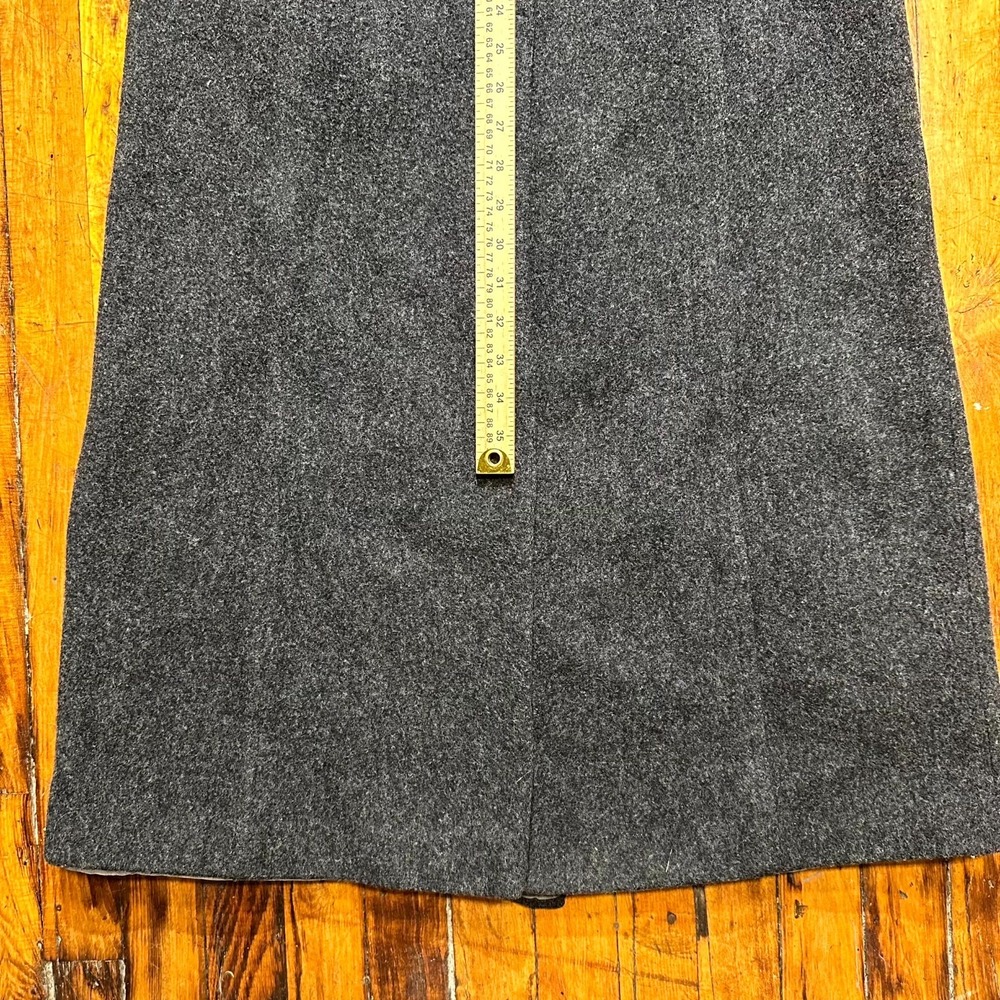 Larry Levine Long Coat Women's Size 6 Black Wool Long Sleeve Hooded Asymmetrical - Picture 11 of 12